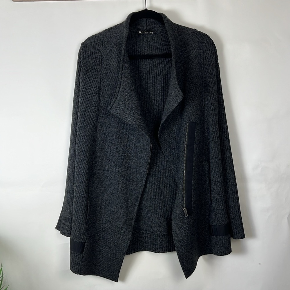 ATHLETA Sentinel Knit Sweater Coat Charcoal Gray Thermolite NWT - Picture 4 of 15